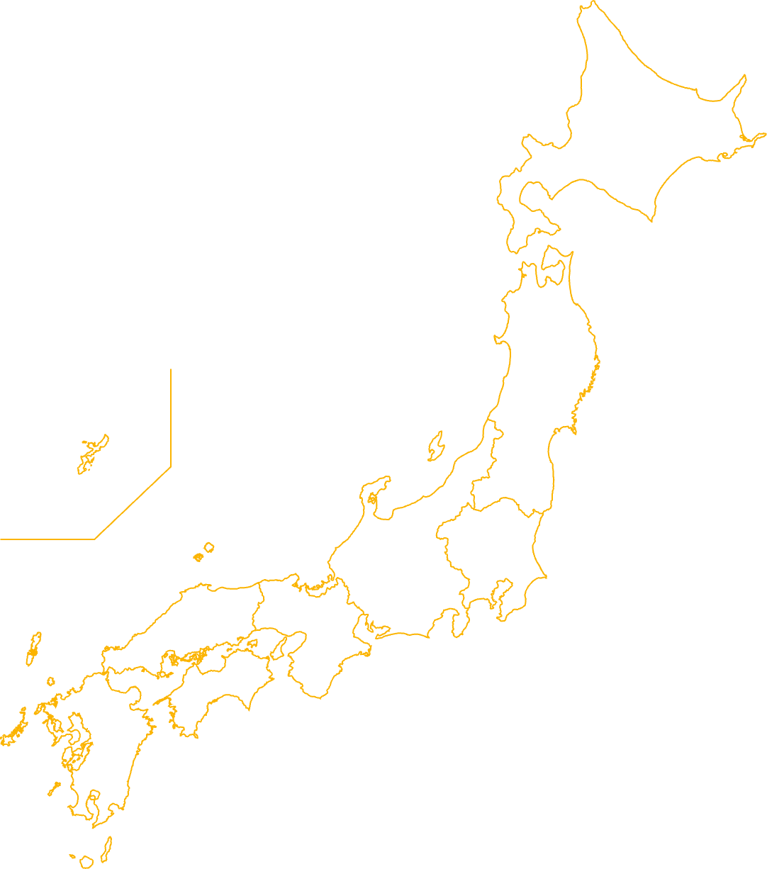 撮影実績のある地域を示す日本地図